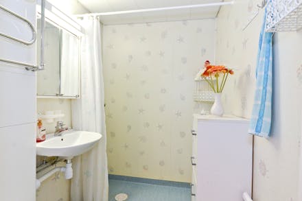 Stambytt badrum med wc/dusch